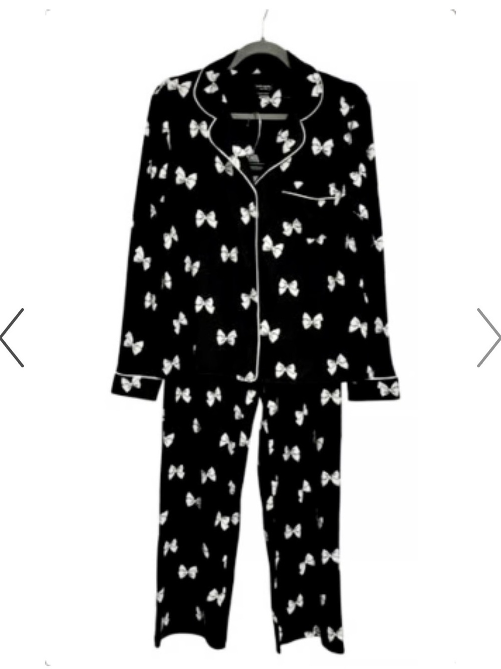 kate spade Black and White Bow-Print Pajama Set